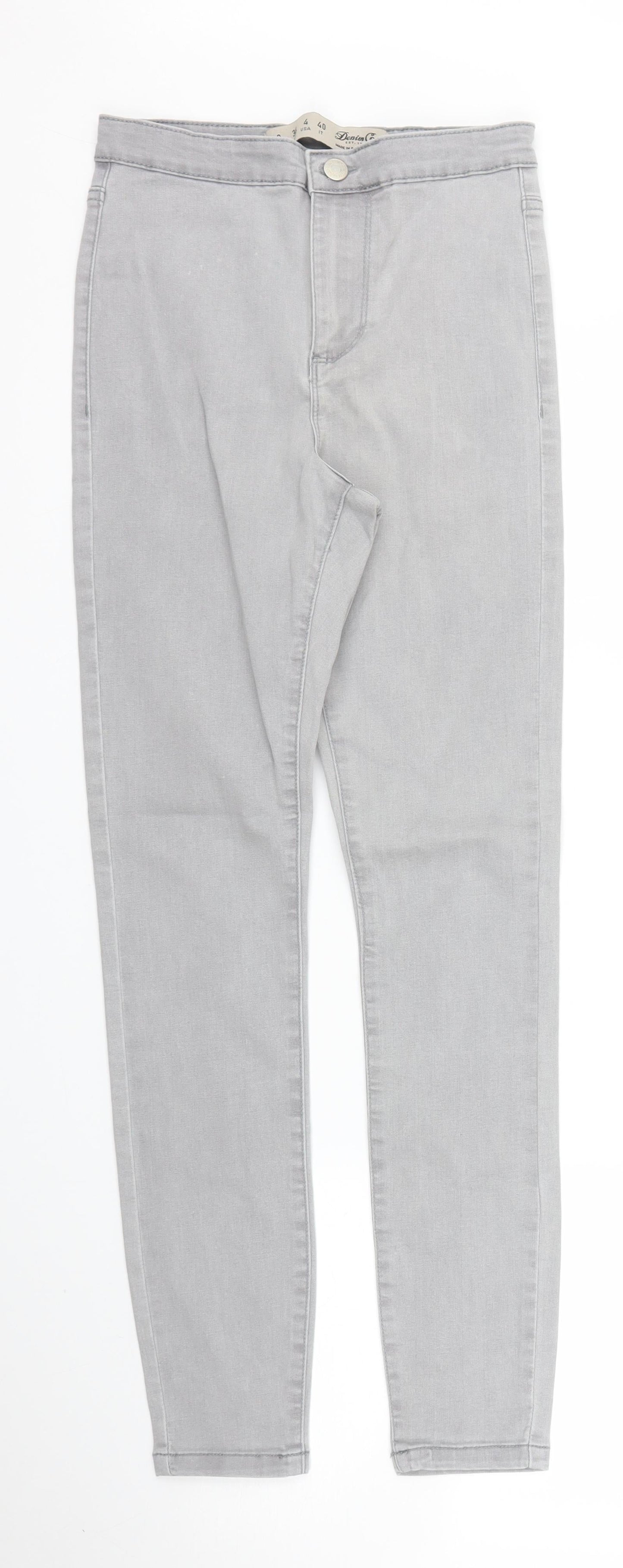 Primark Womens Grey  Denim Skinny Jeans Size 8 L26 in