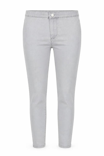 Front view of Primark women’s grey denim skinny jeans, size UK 8, 26-inch leg