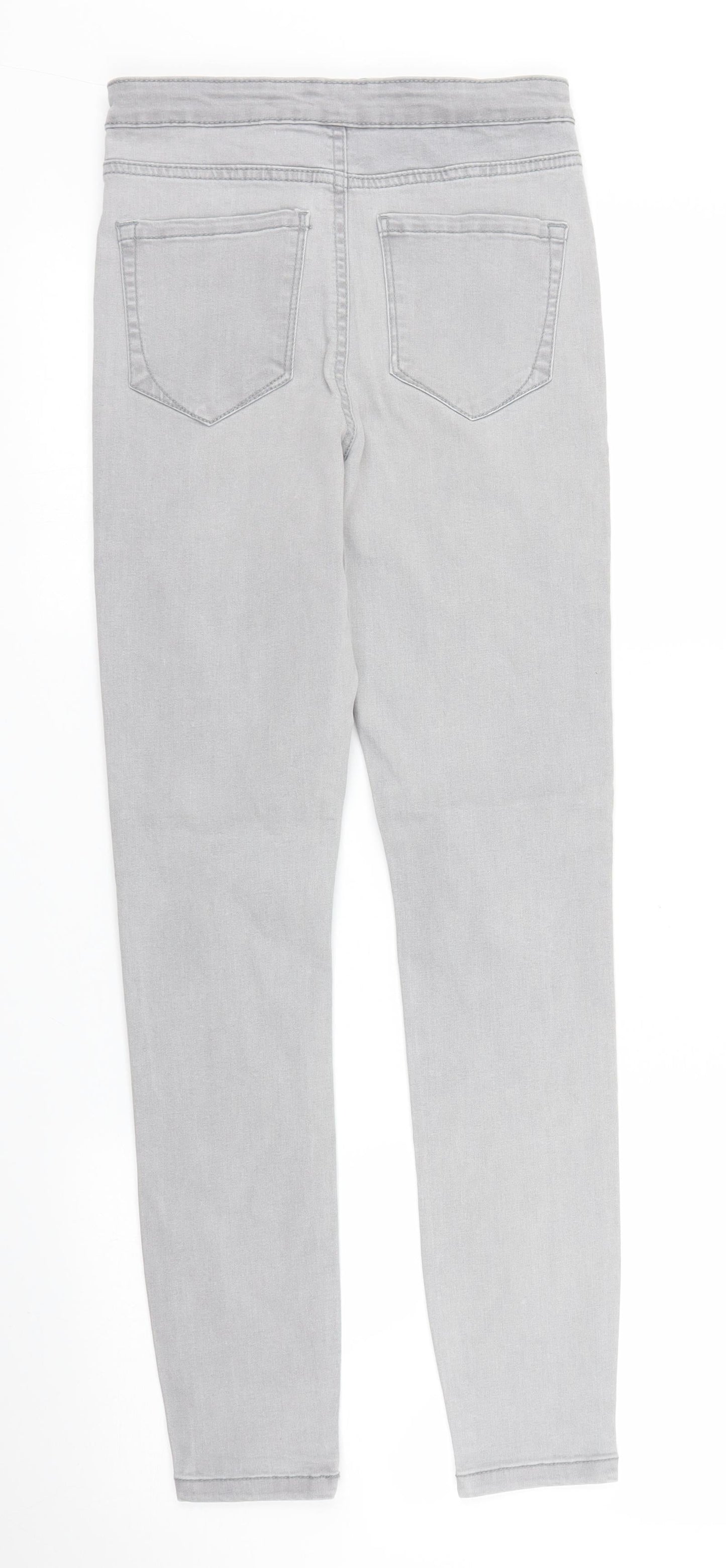 Primark Womens Grey  Denim Skinny Jeans Size 8 L26 in