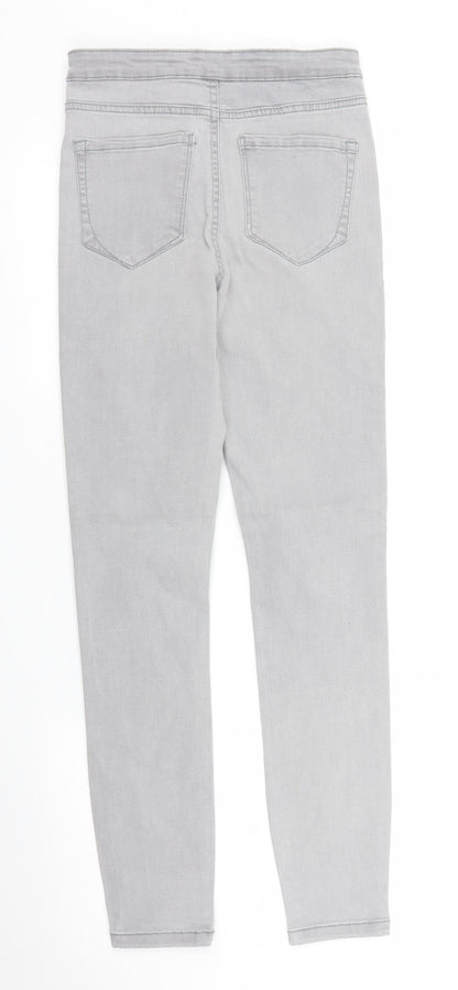 Primark Womens Grey  Denim Skinny Jeans Size 8 L26 in
