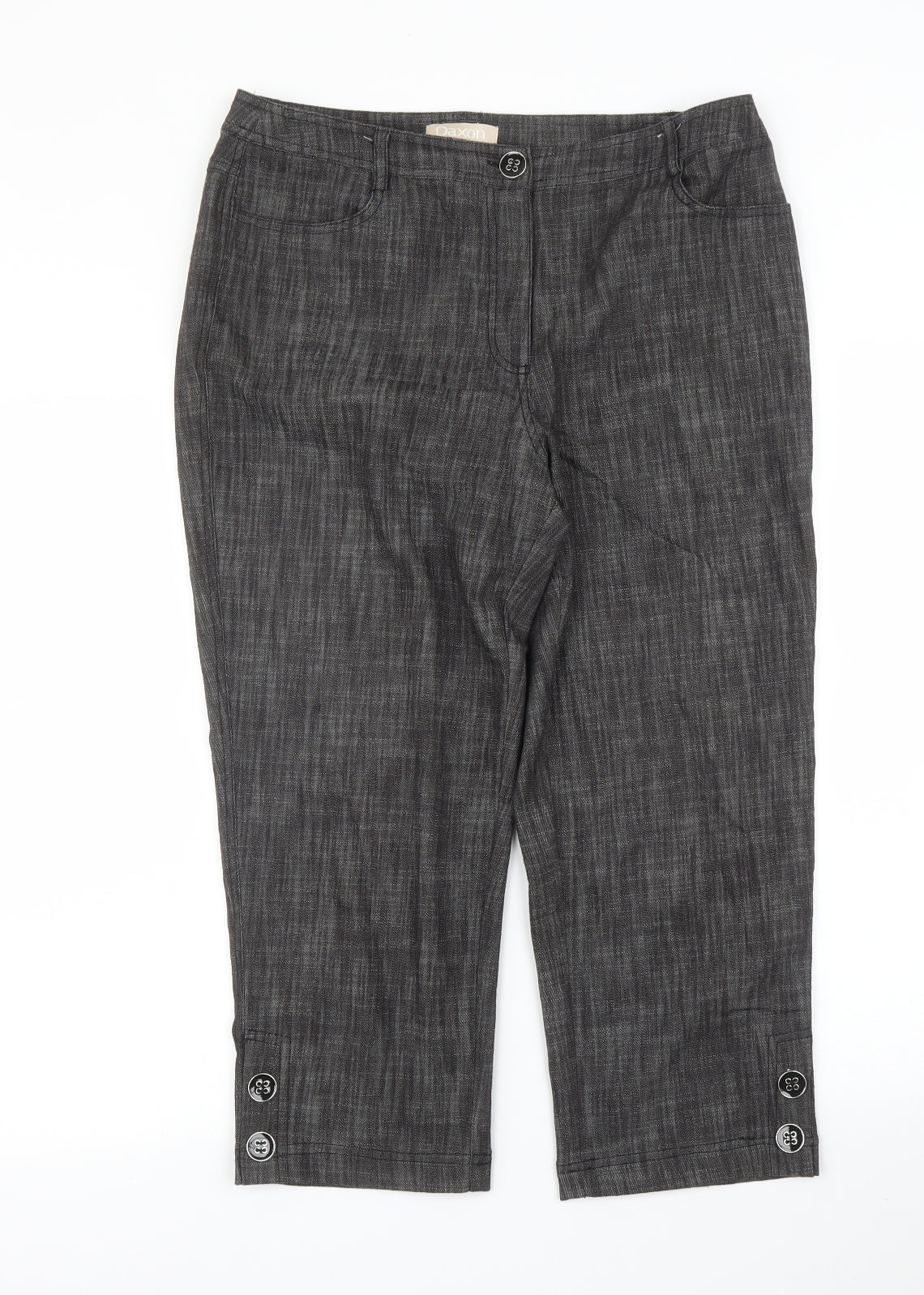 Daxon Womens Grey   Capri Trousers Size 12 L20 in