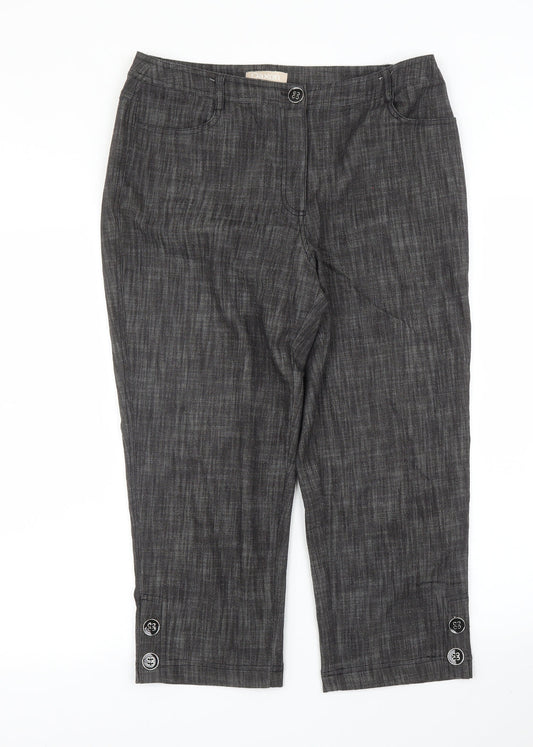 Daxon Womens Grey   Capri Trousers Size 12 L20 in