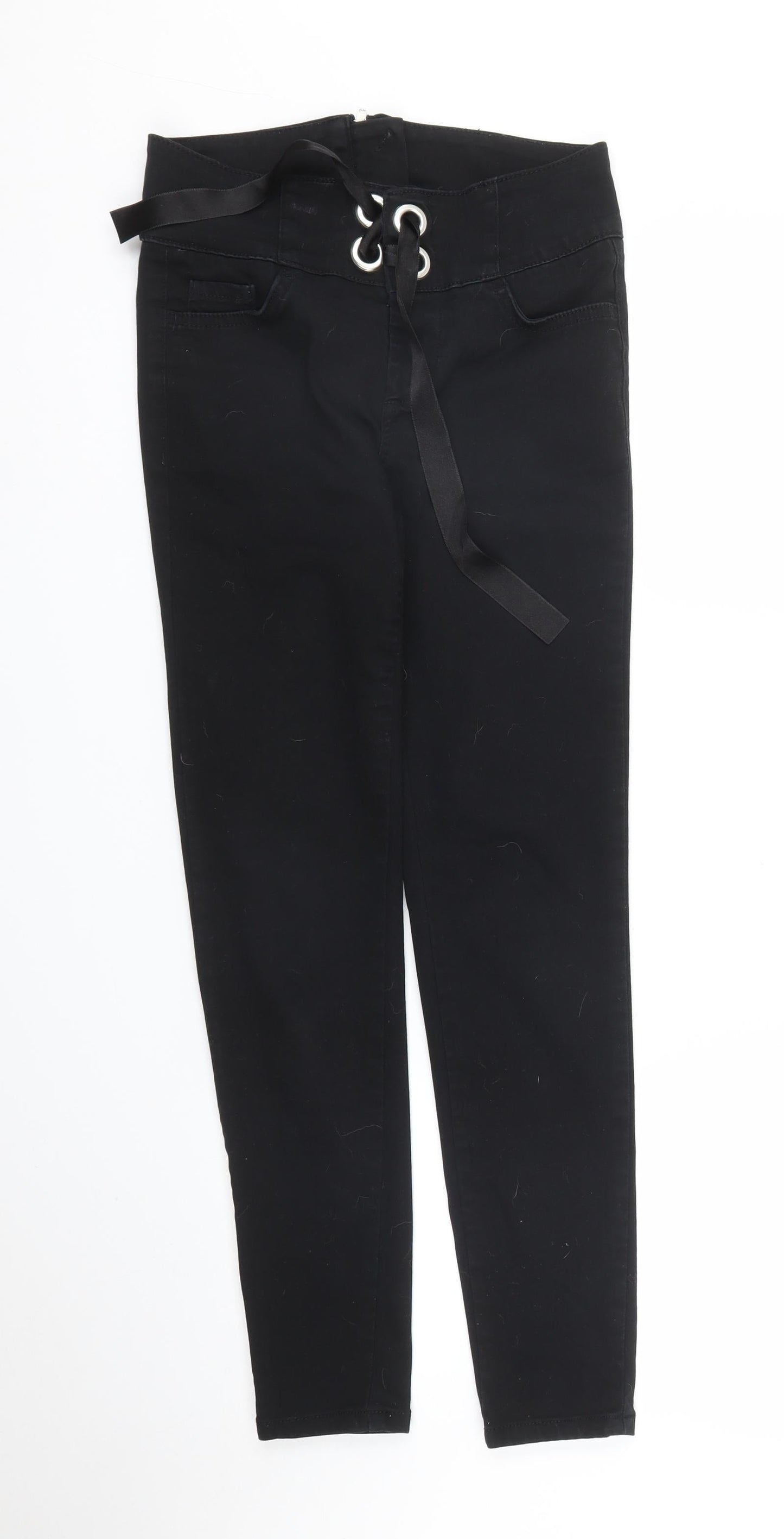 Womens UK Size 8 Very Regular Fit Carrot Black Trousers