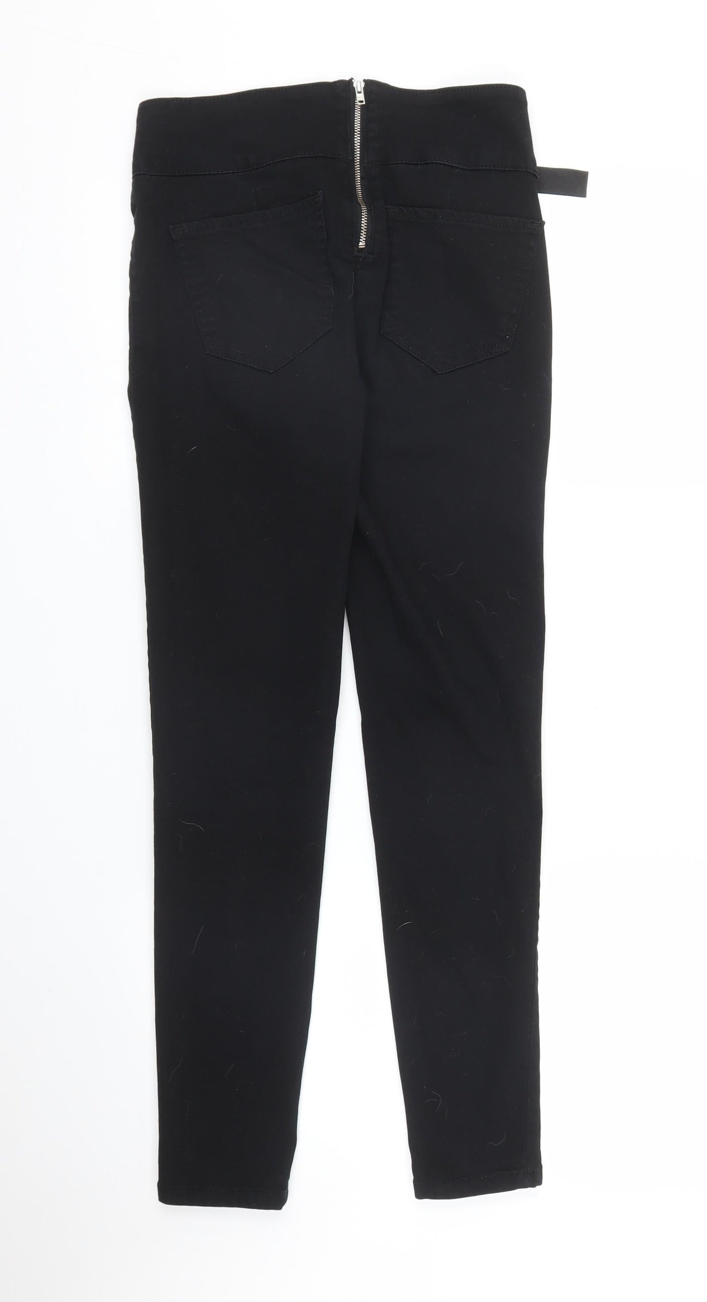 Womens UK Size 8 Very Regular Fit Carrot Black Trousers