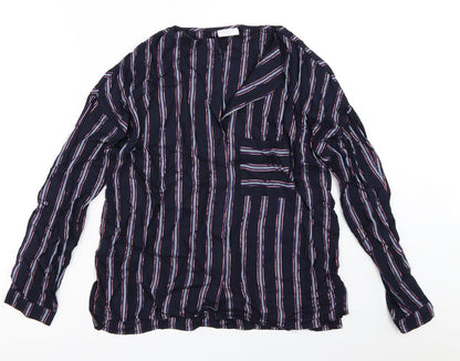 VILA Womens Blue Striped  Top Pyjama Top Size 36