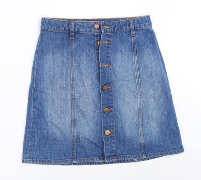 H&M Womens Blue  Denim A-Line Skirt Size 36