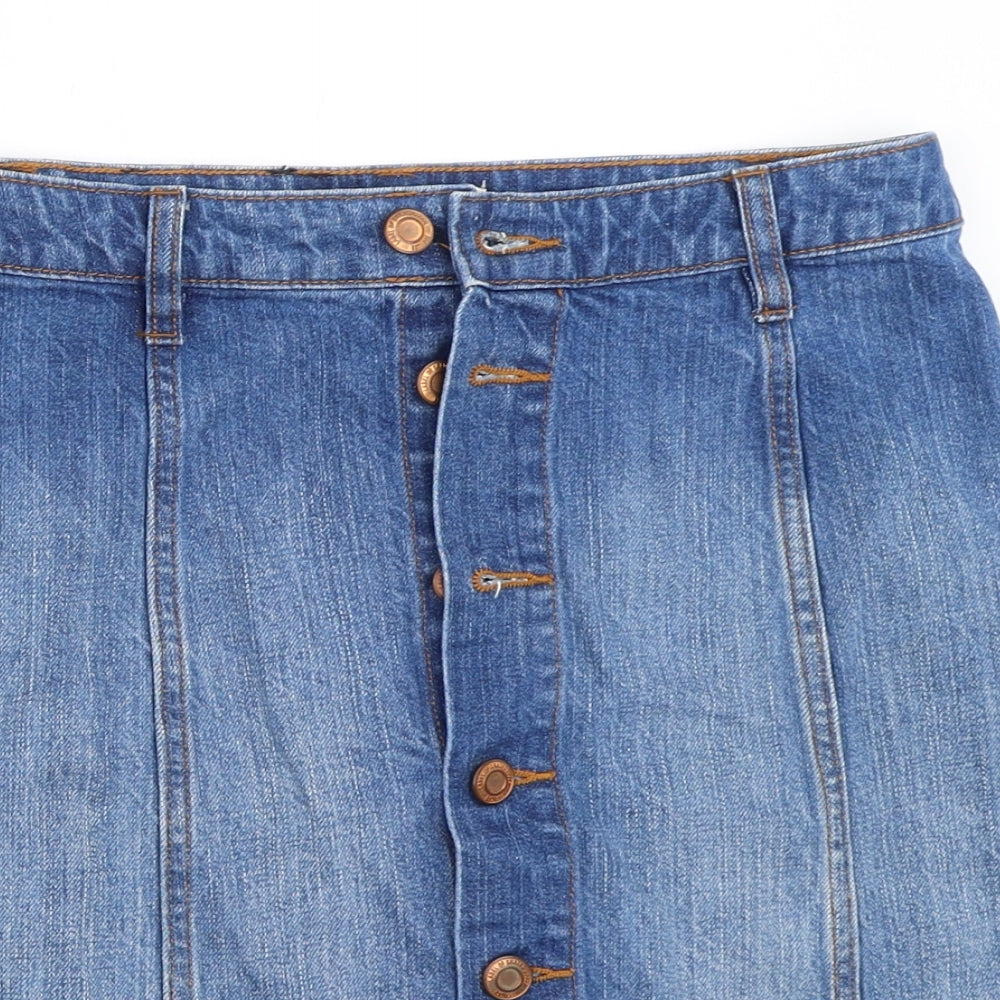 H&M Womens Blue  Denim A-Line Skirt Size 36