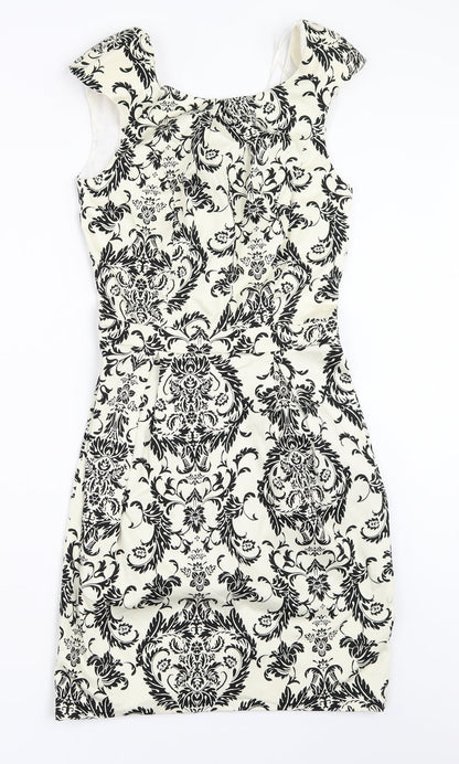 Primark Womens Ivory Geometric  Shift  Size 6