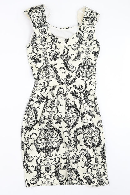 Primark Womens Ivory Geometric  Shift  Size 6