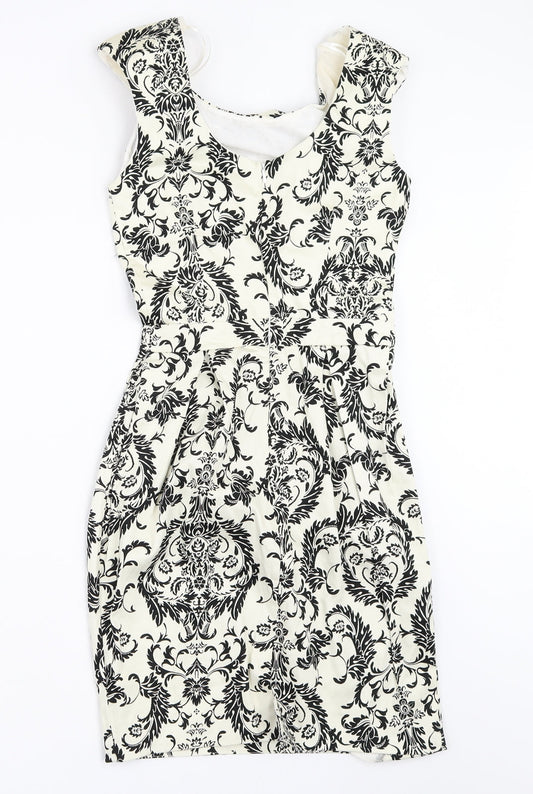 Primark Womens Ivory Geometric  Shift  Size 6