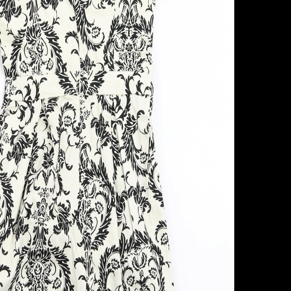 Primark Womens Ivory Geometric  Shift  Size 6