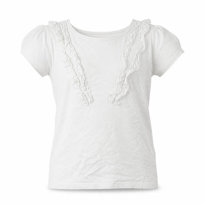 Front view of Primark girls’ white basic t-shirt, size 7-8, years