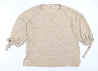 Womens UK Size S Mango Beige Pullover Jumper