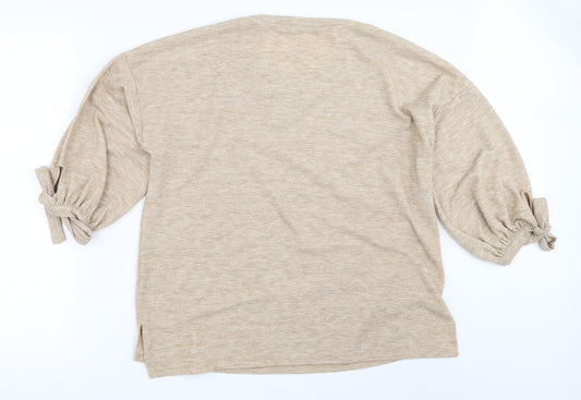 Womens UK Size S Mango Beige Pullover Jumper