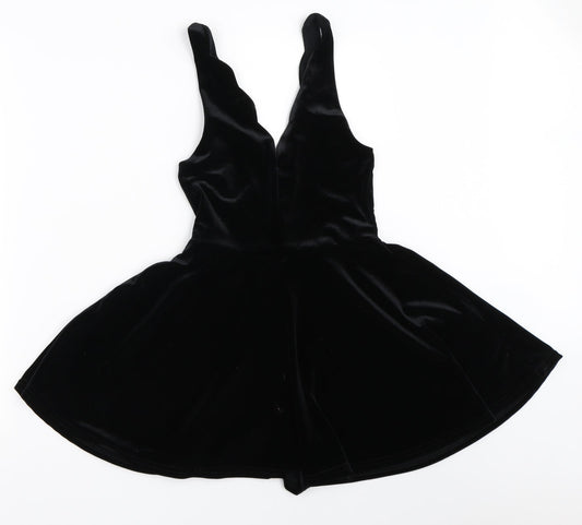 Pins & Needles Womens Black  Velour Playsuit One-Piece Size XS