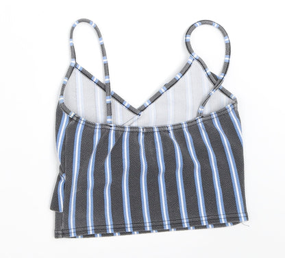 Boohoo Womens Grey Striped  Camisole Tank Size 6
