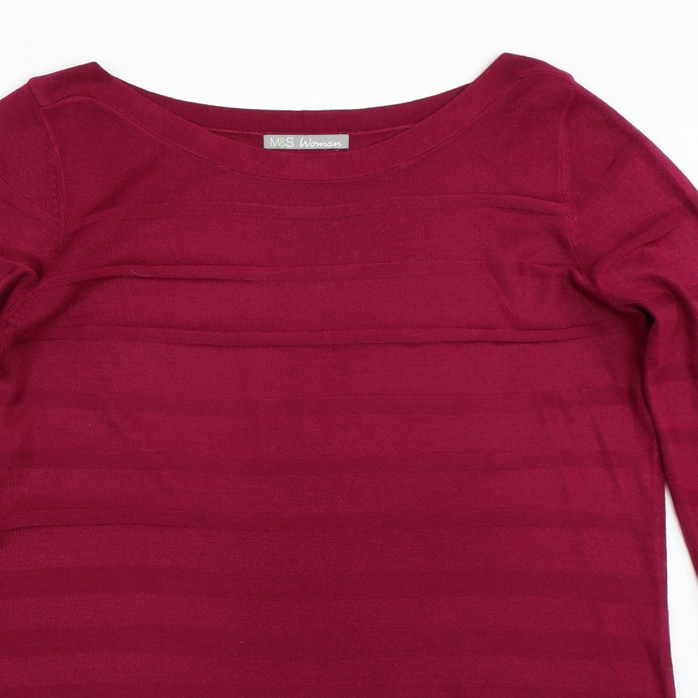 Womens UK Size 12 Marks and Spencer Purple Pullover Jumper
