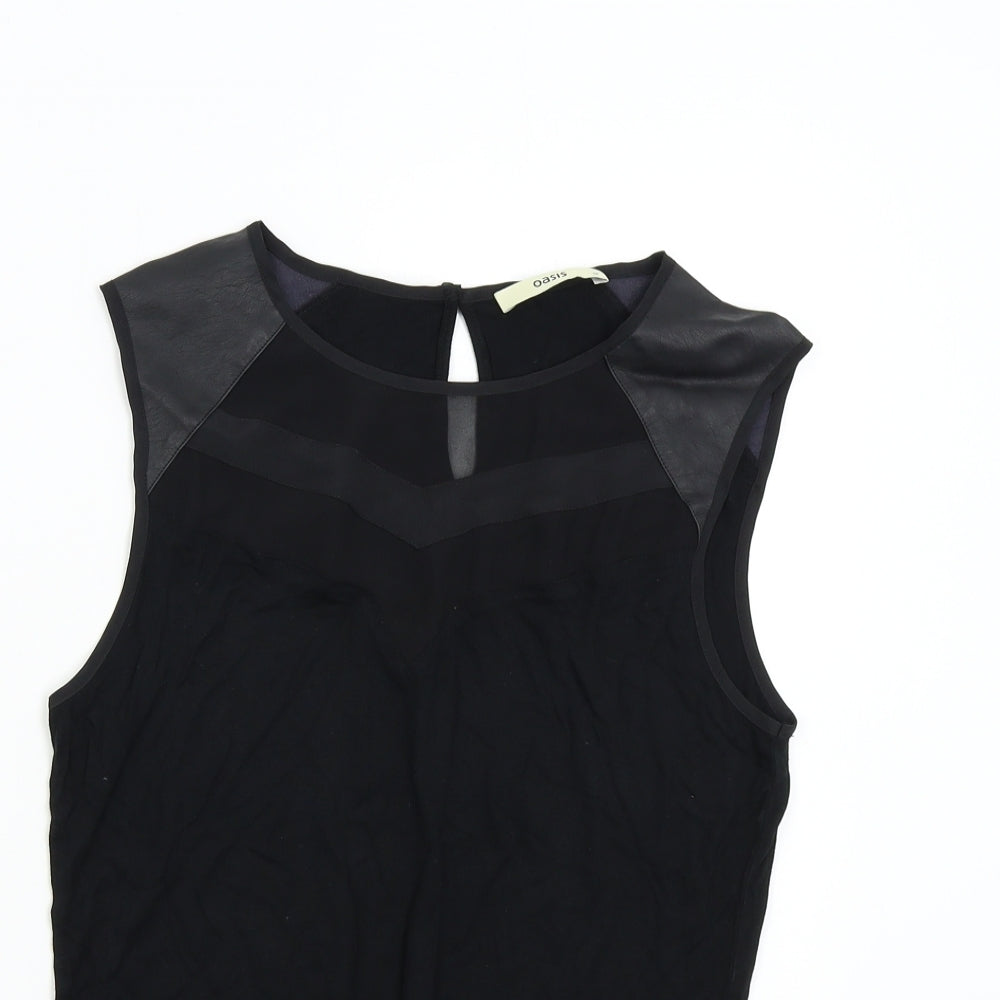 Womens UK Size M Oasis Black Basic T-Shirt