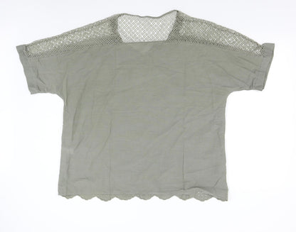 Womens UK Size One Size Preworn Green Basic Blouse
