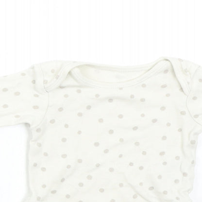 George Baby Ivory Polka Dot  Babygrow One-Piece Size 0-3 Months