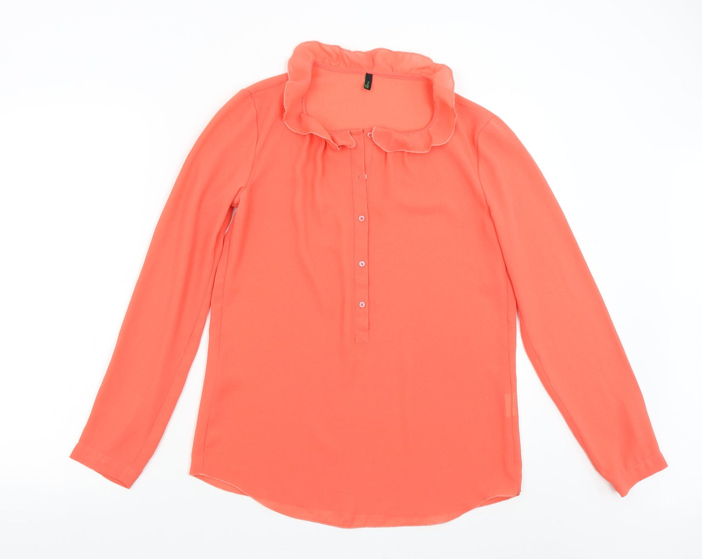 Womens UK Size S Benetton Orange Basic Blouse
