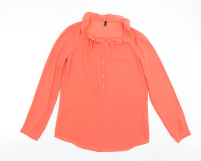 Womens UK Size S Benetton Orange Basic Blouse