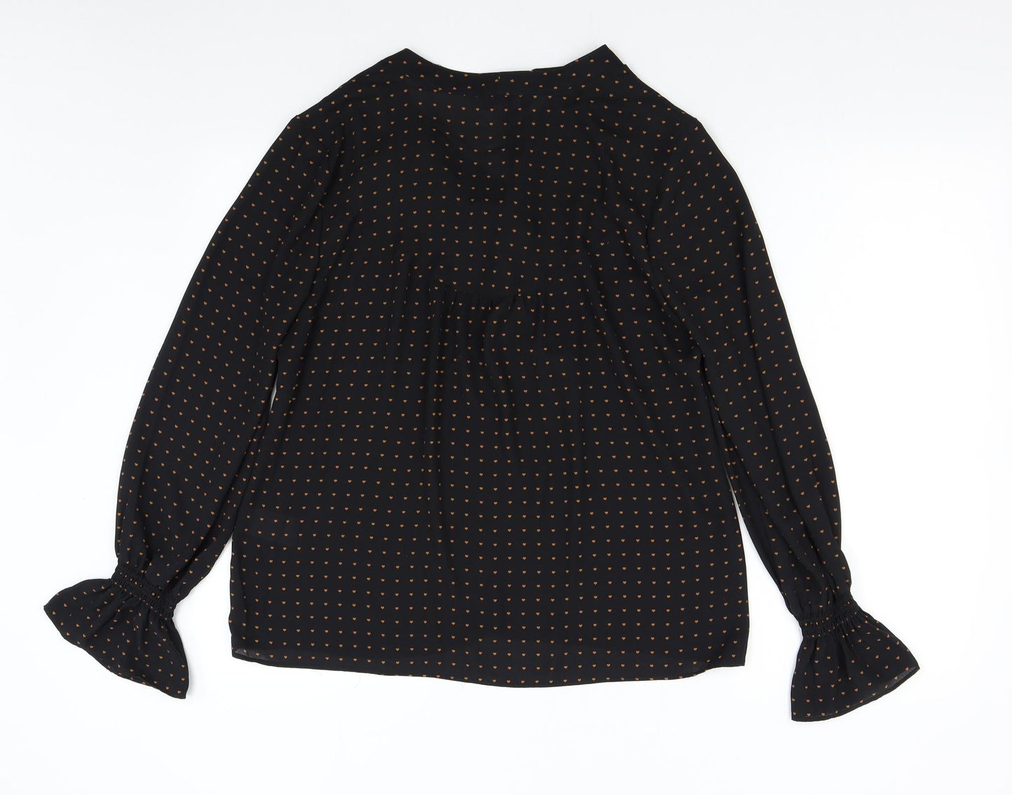Womens UK Size 12 Warehouse Black Basic Blouse