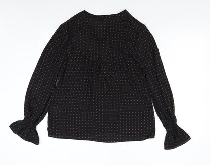 Womens UK Size 12 Warehouse Black Basic Blouse