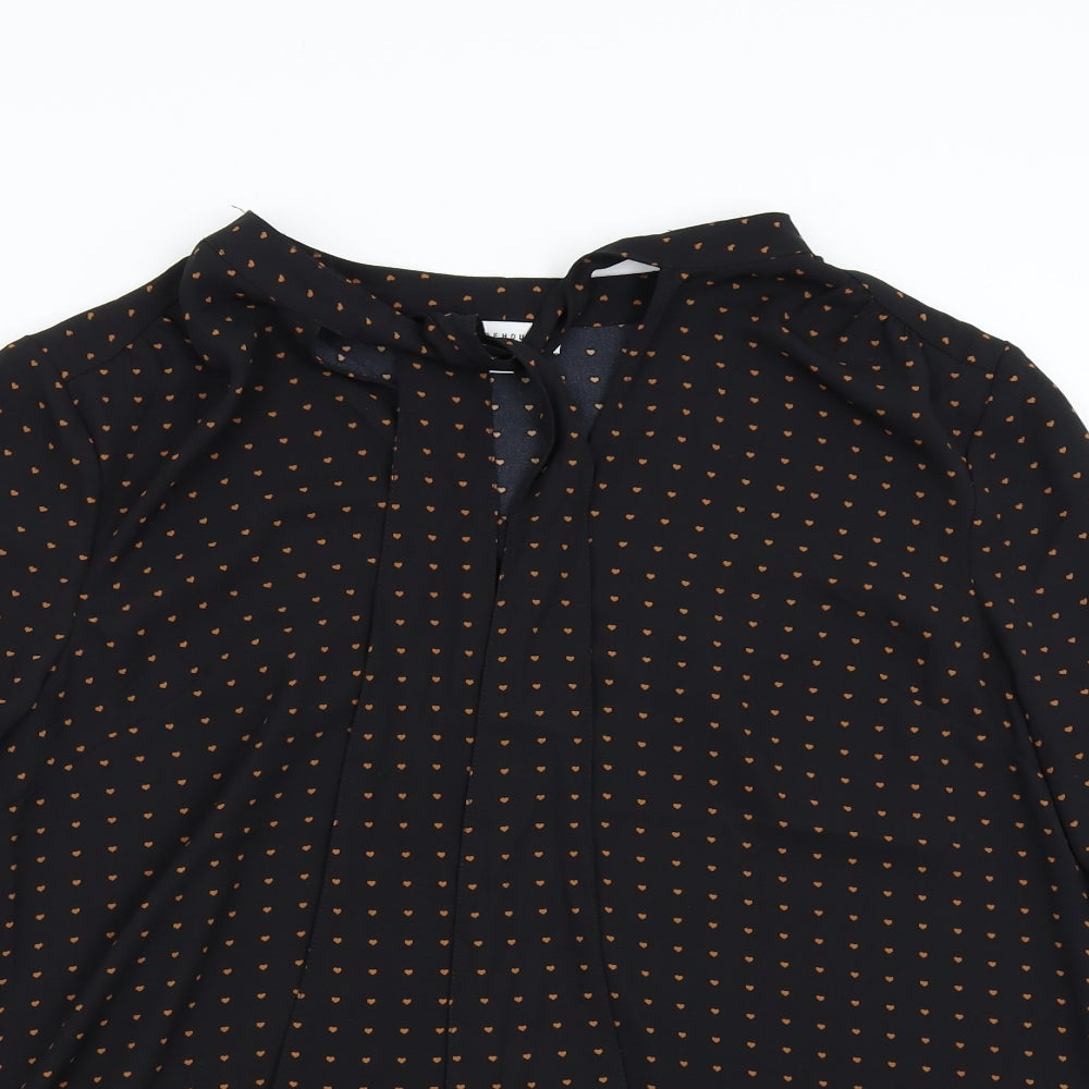 Womens UK Size 12 Warehouse Black Basic Blouse