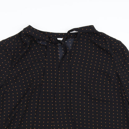 Womens UK Size 12 Warehouse Black Basic Blouse