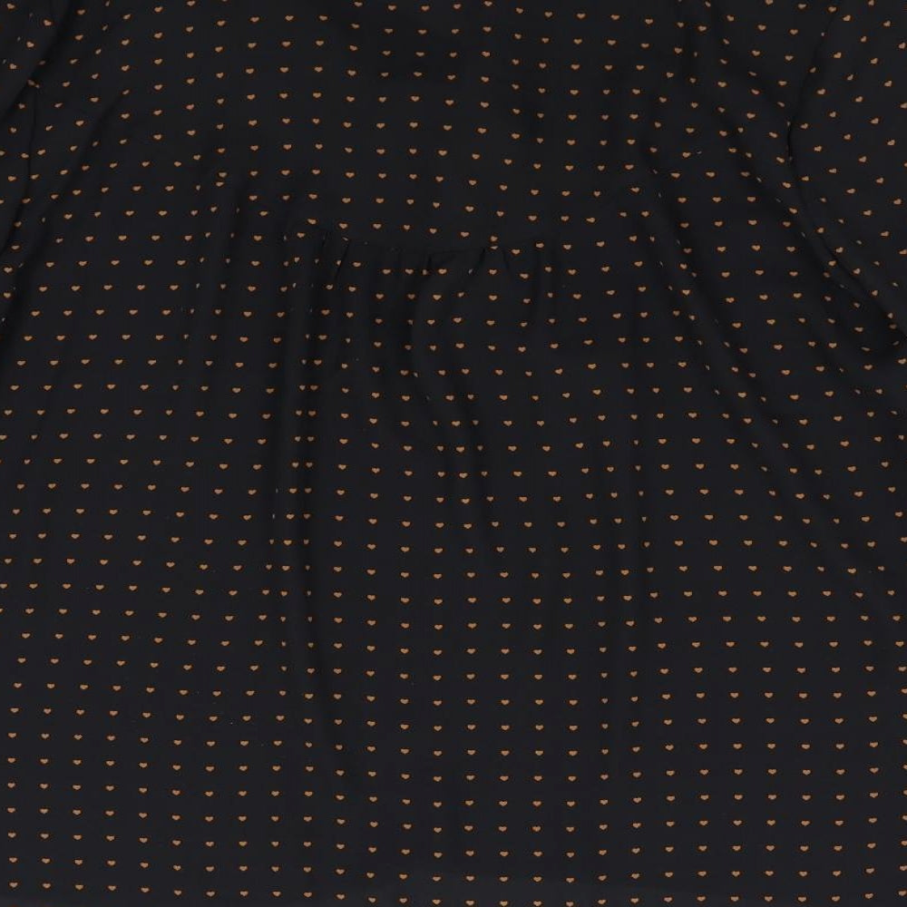 Womens UK Size 12 Warehouse Black Basic Blouse