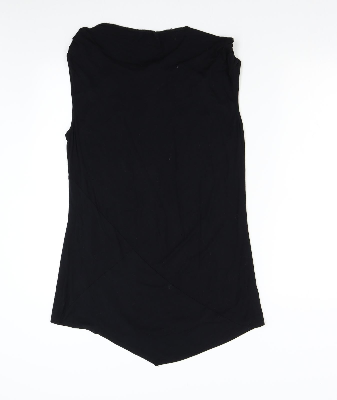 Womens UK Size 14 David Emanuel Black Basic T-Shirt