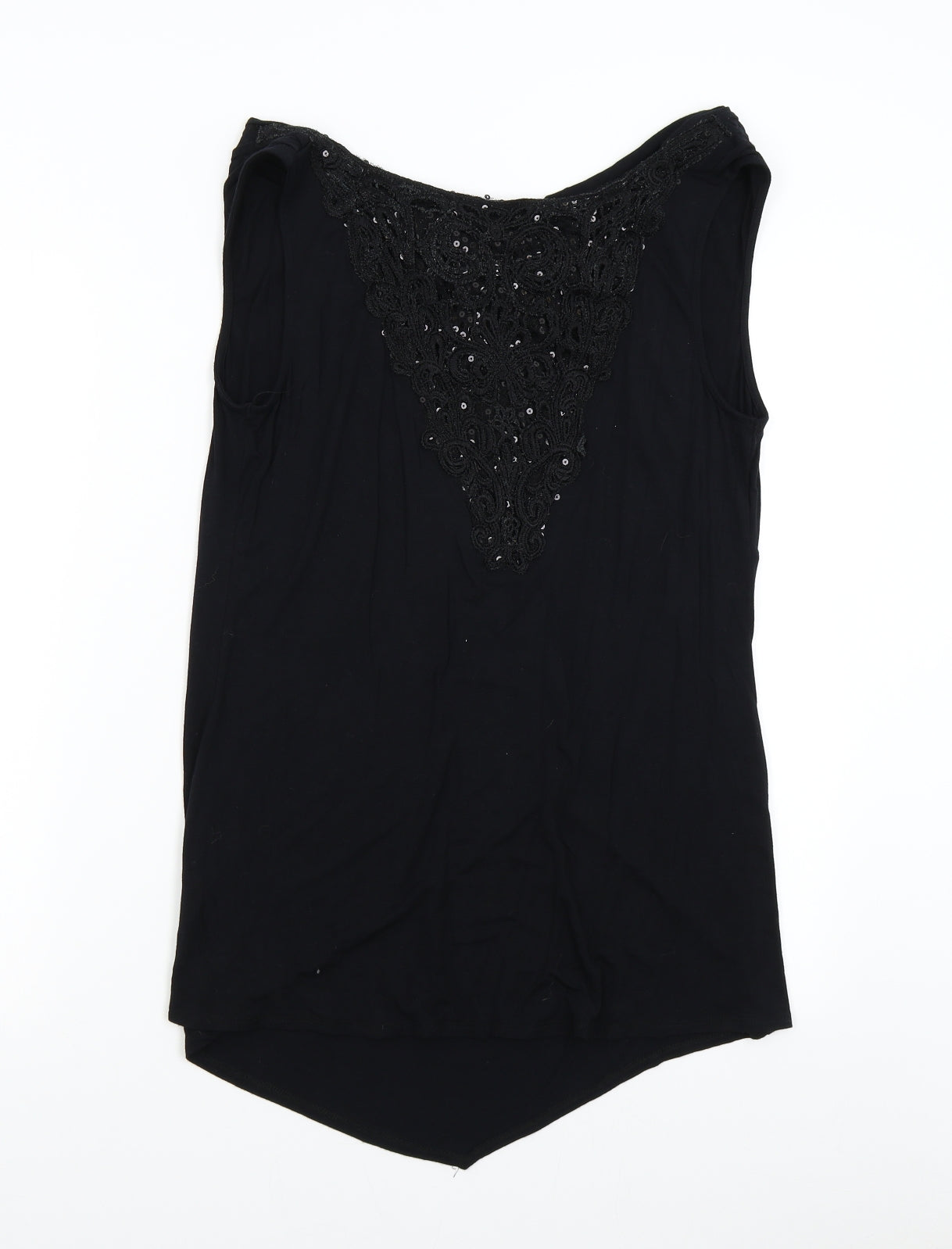 Womens UK Size 14 David Emanuel Black Basic T-Shirt