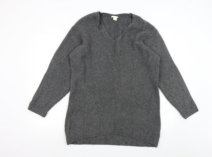H&M Mens Grey  Knit Pullover Jumper Size S