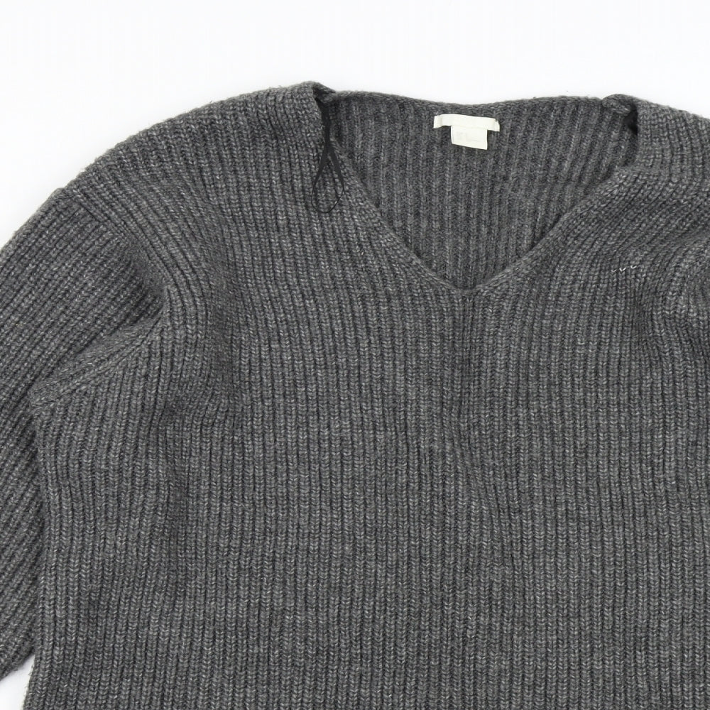 H&M Mens Grey  Knit Pullover Jumper Size S
