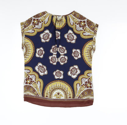 Womens UK Size 8 NEXT Multicoloured Basic Blouse
