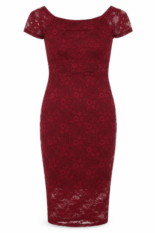 Boohoo Womens Red  Lace Bodycon  Size 8