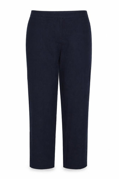 Front view of Papaya women’s blue trousers, size UK 14, 28-inch leg