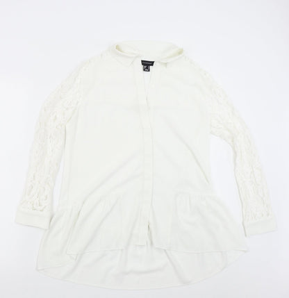 Primark Womens White   Tunic Button-Up Size 10