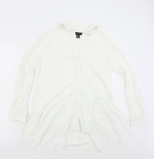 Primark Womens White   Tunic Button-Up Size 10