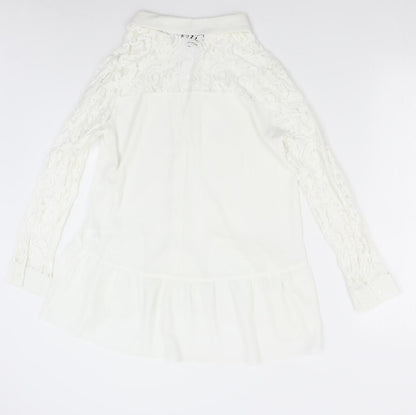 Primark Womens White   Tunic Button-Up Size 10