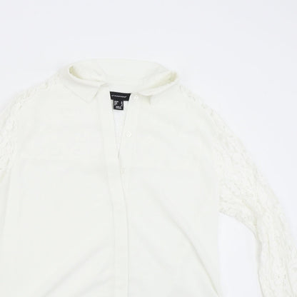 Primark Womens White   Tunic Button-Up Size 10