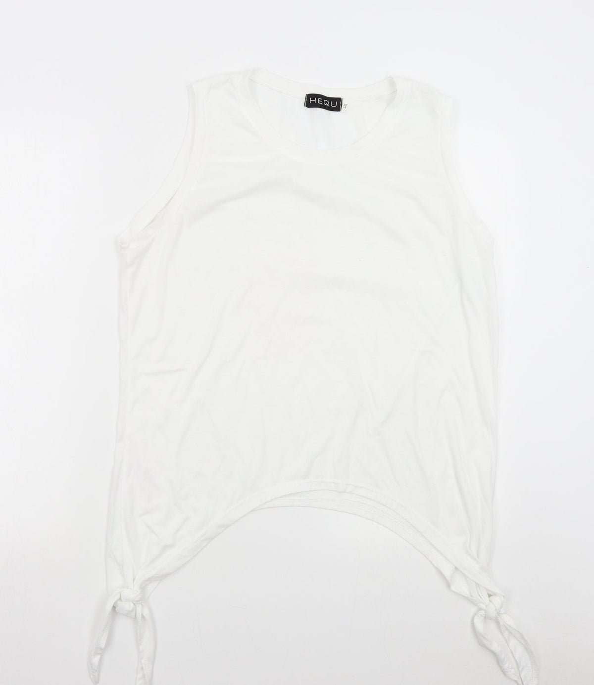 Additional front view of Hequ women’s white basic blouse, size 2XL