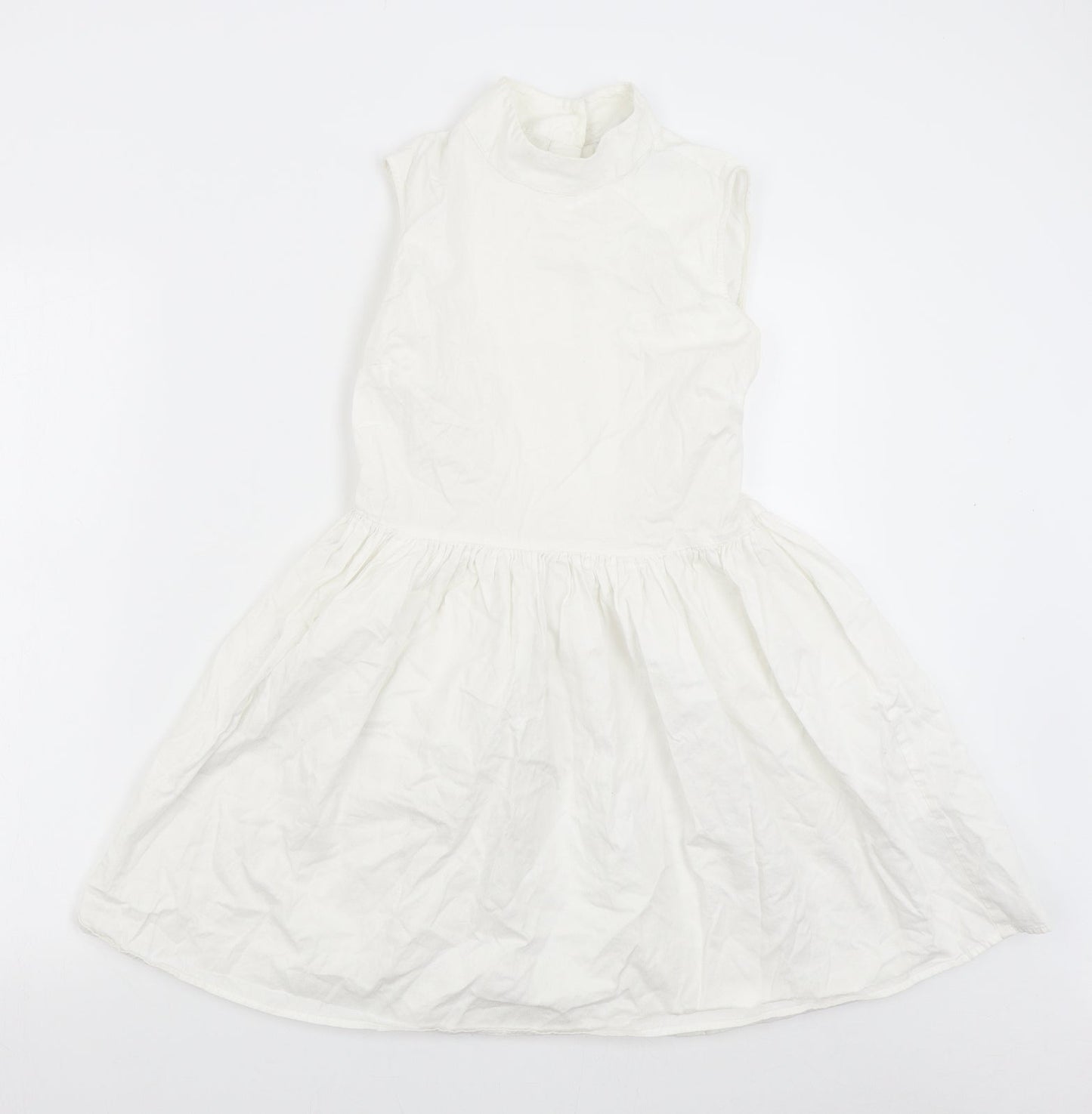ASOS Petite Womens White  Corduroy Fit & Flare  Size 12