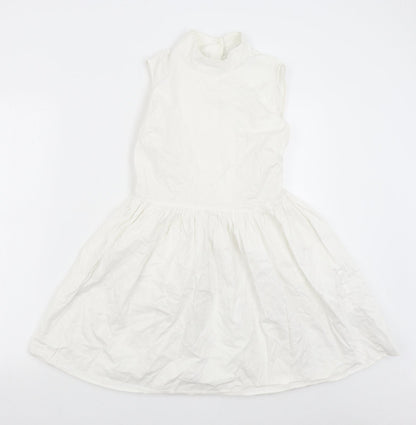 ASOS Petite Womens White  Corduroy Fit & Flare  Size 12
