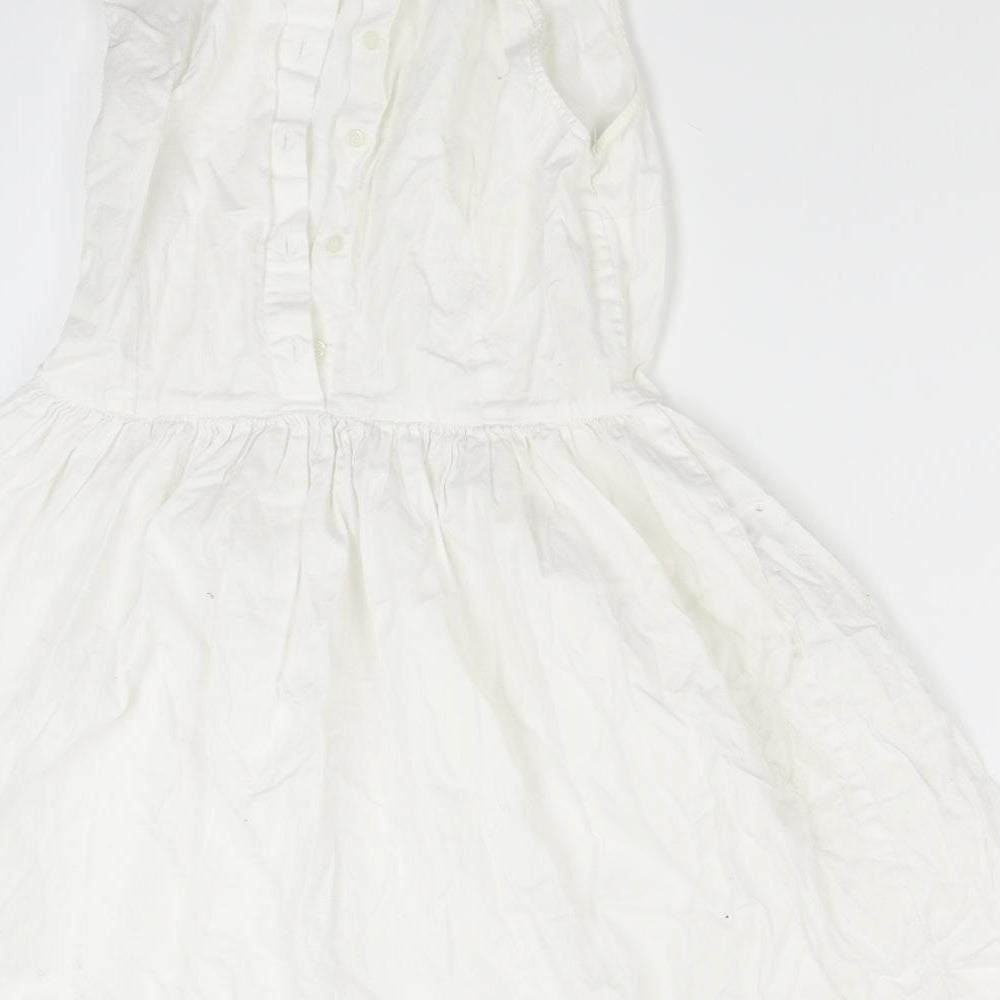 ASOS Petite Womens White  Corduroy Fit & Flare  Size 12
