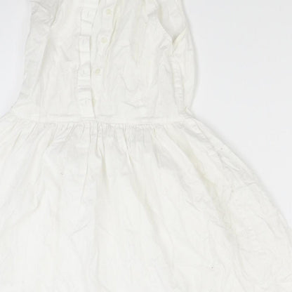 ASOS Petite Womens White  Corduroy Fit & Flare  Size 12