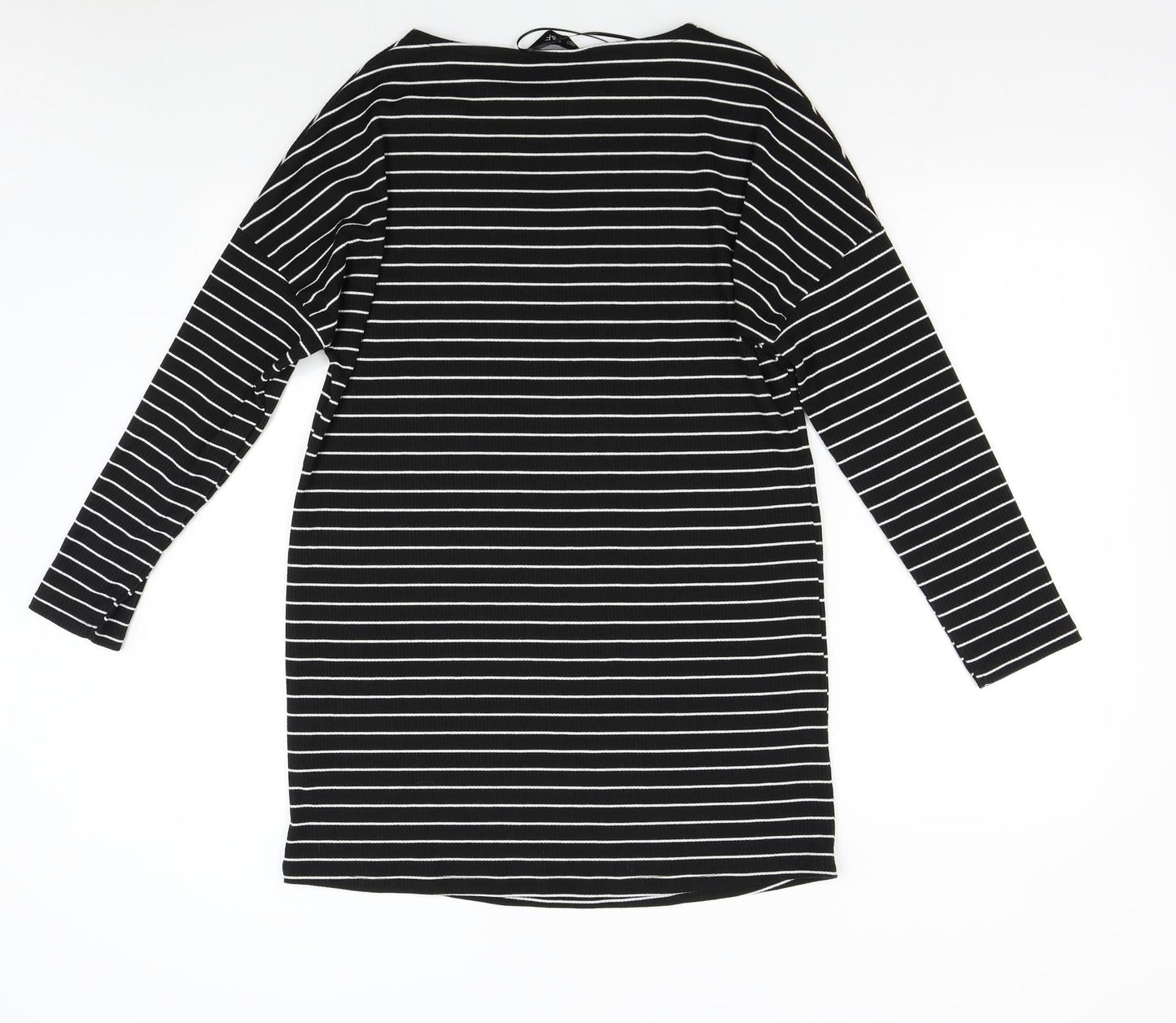 F&F Womens Black Striped  T-Shirt Dress  Size 10