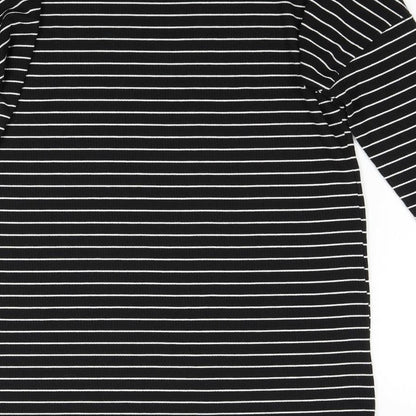 F&F Womens Black Striped  T-Shirt Dress  Size 10