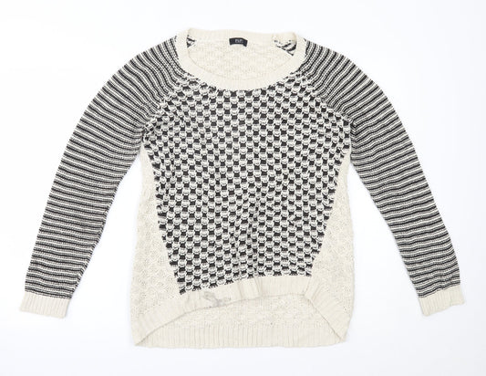 F&F Womens Beige Striped  Pullover Jumper Size 14
